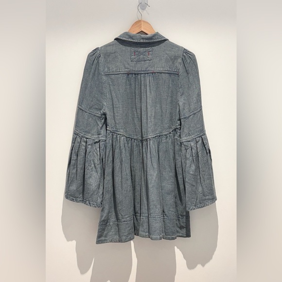 Free People Down East Denim Mini Dress NWT , sz : XS - Picture 5 of 12